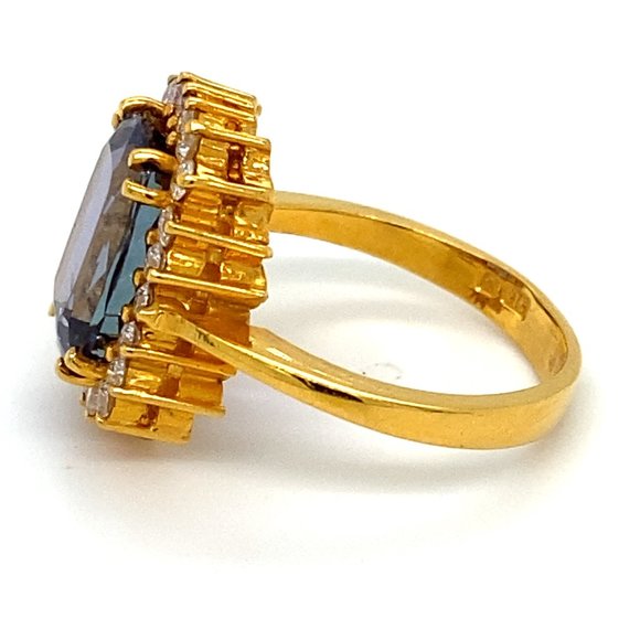 Certified Tanzanite 5.85ct Diamonds 22K Gold Ring - Picture 5 of 8